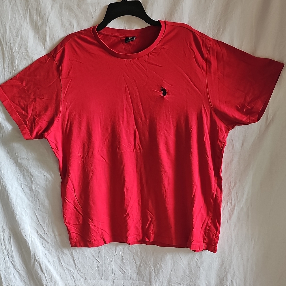 U.S. Polo Assn. Bright Red Short Sleeve Crew Tee with Embroidered Logo